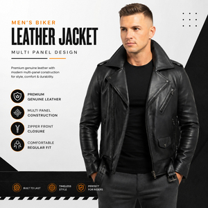 OEM ODM Custom High Quality Wholesale Leather <b>Jacket</b> Men Vintage Fashion Leather <b>Biker</b> <b>Jackets</b> Men's - Product Image 1
