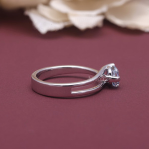 IGI Certified <b>Cushion</b> Cut Lab Grown Diamond Engagement <b>Ring</b> 18K White / Rose & Yellow Gold Bypass Split Shank Solitaire <b>Ring</b> - Product Image 2