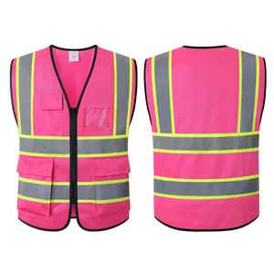 Chaleco de seguridad de alta visibilidad para trabajadores de servicios públicos, chaleco de seguridad con cinta reflectante para la industria, chaleco de seguridad de alta visibilidad con tela resistente. - Product Image 4