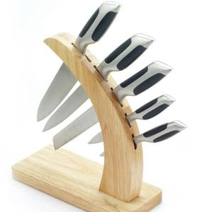 Support de rangement pour couteaux en bois fait main avec plusieurs fentes pour comptoir de cuisine, table et espace de cuisson - Product Image 5