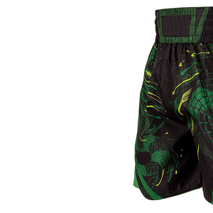 Pantalones Cortos de Boxeo Unisex con Estampado de Dragón Verde y Negro, Corte Holgado, Secado Rápido, Estilo Muay Thai, 100% Poliéster, Ropa de Entrenamiento - Product Image 4