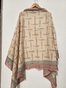 Paréo en coton imprimé à la main motif poisson rouge beige, paréo de plage imprimé à la main motif poisson rouge beige - Product Image 5