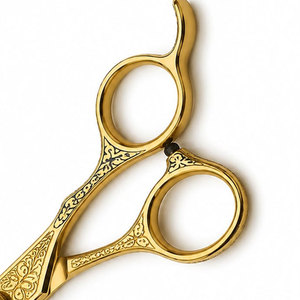 Ciseaux à cheveux professionnels en or, acier inoxydable, pointe acérée, pour droitiers, manche en céramique, usage en salon - Product Image 4