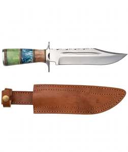 Custom Handcrafted Stainless Steel Fixed Blade <b>Craft</b> <b>Tool</b> with Multi-Color Handle & Leather Sheath - Product Image 2