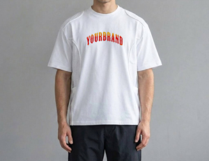 T-shirt blanc à manches courtes pour homme Yourbrand, 100 % coton, respirant, tricoté, coupe ample, col rond, style streetwear éco-responsable - Product Image 1
