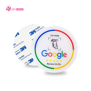 Carte de commentaires Google autocollante ronde en PVC, forme personnalisée, code QR, autocollant de rétroaction commerciale, carte d'affichage intelligente - Product Image 2