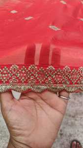 Dupatta lourde pour femmes, tissu en filet scintillant avec travail Zari, dupatta légère pour mariage pakistanais, réceptions et occasions festives - Product Image 6