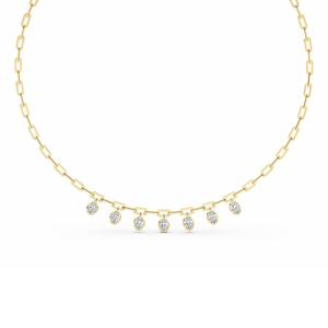 Magnifique collier chaîne en or jaune 14 carats avec diamant de laboratoire ovale de 3,78 carats et fermoir trombone – Cadeau pour femme - Product Image 2