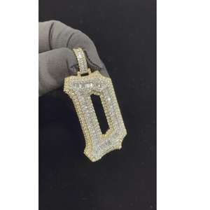 Colgante de Diamantes de Plata de Ley 925 de Alta Calidad y Larga Duración con Forma de D para Hombre y Mujer, Joyería de Estilo Elegante - Product Image 1