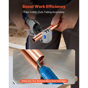 Herramienta de abocardado excéntrico de 45 grados para HVAC, para tubos de cobre y aluminio de 1/4, 3/4, 6 y 19 mm, con medidas métricas y SAE - Product Image 6