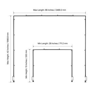Supporto ad Arco da Tavolo Regolabile in Metallo Quadrato, Altezza 13-42 Pollici, Lunghezza 28-98 Pollici, per Palloncini - Product Image 5