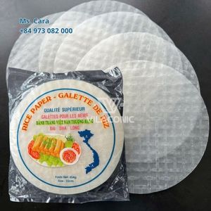 Papier de riz vietnamien (galettes de riz) 16cm/18cm/22cm OEM pour rouleaux de printemps |   Sain et végétalien, sans gluten - Product Image 2