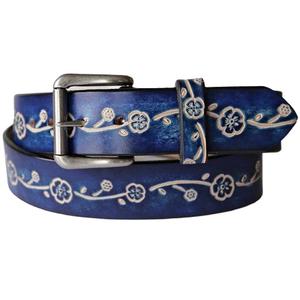 Hecho a mano Unisex Vintage estilo occidental cinturón cuero de vaca genuino latón diseño Floral longitud personalizada directo de fábrica al por mayor - Product Image 2