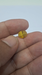 Natural Yellow Sapphire Loose Gemstone Oval Faceted <b>Pukhraj</b> <b>Stone</b> 4.3ct No Hole for Jewelry Making Wholesale - Product Image 3