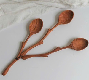 Vietnam Factory Supply Carved Wooden Spoon Natural Kitchen Utensil Handmade Cooking Spoon Bulk Export Supplier - Product Image 4