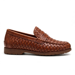 Meilleures chaussures mocassins en cuir tressé marron pour hommes, à bout rond, à enfiler, avec semelle intérieure confortable, pour le bureau et les occasions professionnelles, toutes saisons, semelle extérieure en caoutchouc, de BD - Product Image 4
