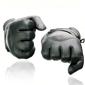 Gants de moto pour homme Samroz Sports - Cuir noir - Product Image 2