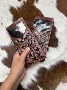 Large Capacity Intricate And Unique Clutch Floral Design Cowhide Genuine Leather Handcrafted Vintage Design <b>Women</b> <b>Wallet</b> - Product Image 3