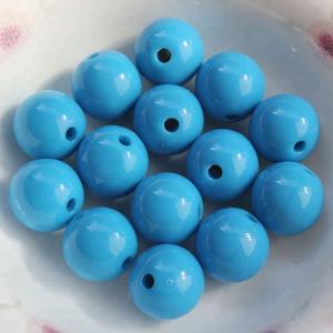 Perles rondes en résine bleues et blanches pour la fabrication de bijoux - Product Image 6