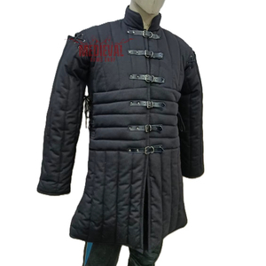 Gambesón Medieval para Hombre, Hecho a Mano, Largo, Manga Larga, Acolchado de Algodón, Correas de Cuero, Alta Calidad, para Reenactment y Fiestas - Product Image 1