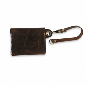 Portefeuille vintage en cuir véritable avec bracelet détachable, porte-cartes fin fait main pour hommes et femmes - Product Image 1