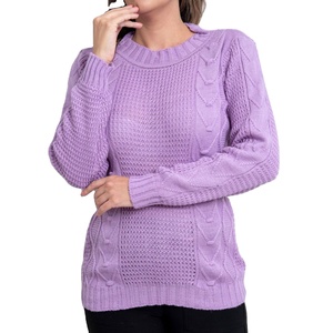 Nuevo suéter de punto gráfico para mujer con cuello redondo y manga larga de Bangladesh - Product Image 1