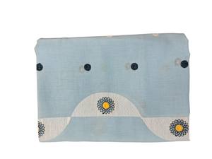 Tissu léger en coton peigné 100% bleu ciel, brodé de marguerites, pour robes de filles et femmes, vente en gros, très demandé - Product Image 3