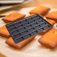 ATLAS STAR Moule à gâteau financier carré antiadhésif en aluminium à 25 cavités 600x400x35mm Noir Compatible four