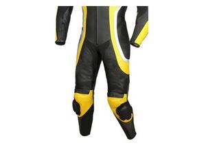 Men Full Sleeve Black Yellow Printed Customizable Leather Motorcycle <b>Racing</b> <b>Jacket</b> Breathable All Seasons Wear - Product Image 5