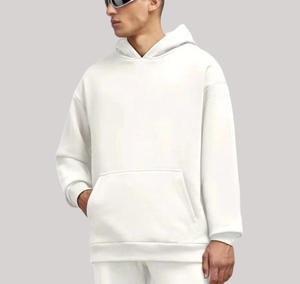 เสื้อฮู้ดผู้ชายผ้าฟลีซปักลายโลโก้ตามสั่ง พิมพ์ลาย ป้องกันการหดตัว หนานุ่ม ทรงโอเวอร์ไซส์ ไม่มีเชือกผูก ถักทออย่างดี สำหรับฤดูหนาว สีพื้น - Product Image 4