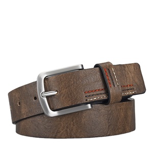 Ceinture en cuir véritable avec boucle en cuivre vintage, design personnalisé, haute qualité, confortable, prix bas, respirante, respectueuse de l'environnement - Product Image 4