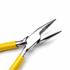 Pince à bec triangulaire conique de haute précision en acier inoxydable avec poignée jaune pour la fabrication de bijoux, outils de bricolage, 128 mm - Product Image 3