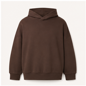 Sudadera con Capucha Extra Grande para Hombre, Color Marrón Chocolate, Personalizable, Sin Cordón, Frente Liso, Felpa Suave de Algodón Modal, MHOOD-0010 - Product Image 1