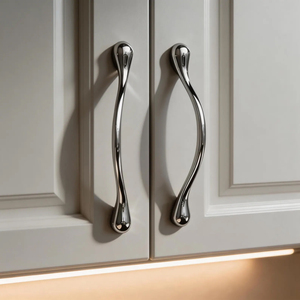 Modern Chrome Silver Single Hole Solid <b>Brass</b> Furniture Handle Knob Set for Bedroom Bathroom Kitchen Dresser <b>Drawer</b> Wardrobe - Product Image 4