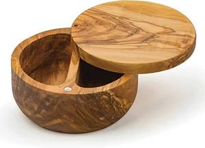 Recipiente de madera vintage con tapa para almacenamiento en la cocina, decoración rústica y organización de despensa - Product Image 3