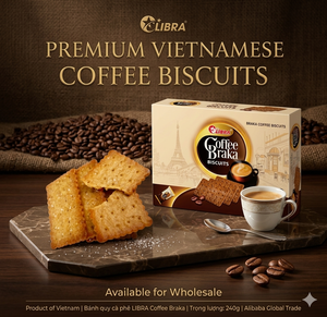 บราคา มอร์นิ่ง คอฟฟี่ ไวบ์ส – ขนมบิสกิตกรุบกรอบรสโกลเด้น - กาแฟบราคา 360 กรัม ผลิตโดย ODM เวียดนาม |   ตัวอย่างฟรี | - Product Image 1