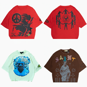 T-shirt d'été pour hommes en gros, style streetwear, en coton épais, délavé à l'acide, vintage, uni, coupe oversize, rétro, effet minéral - Product Image 6