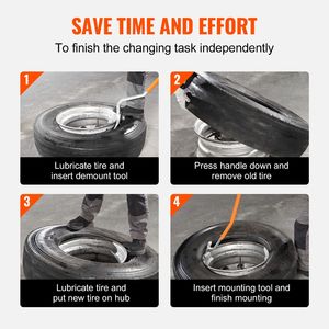 Attrezzo Manuale in Acciaio per Montaggio e Smontaggio Pneumatici 22.5\"-24.5\", Supporto Extra per Talone, Senza Camera d'Aria, per Riparazione Pneumatici - Product Image 2