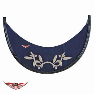 Casquette de sergent d'honneur bleu marine brodée à la main KEW avec visière à feuille d'argent et pointe en fil de soie, accessoires d'uniforme pour défilés et cérémonies - Product Image 1