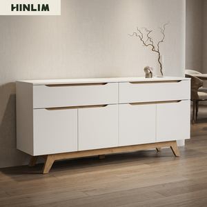 Scandinavian <b>Sideboard</b> White Wood <b>Storage</b> Cabinet Modern Classic Buffet Furniture for Dining Room Home Furniture - Product Image 1