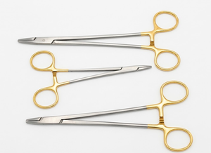 Lot de 3 porte-aiguilles V. Mueller en acier inoxydable, instruments chirurgicaux, porte-aiguilles de précision - Product Image 1