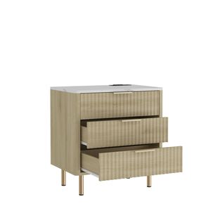 Comodino Moderno in Legno con Stazione di Ricarica Intelligente e Luce Notturna, Elegante Mobile Contenitore per Camera da Letto - Product Image 6