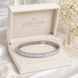 Luxury Trendy Tennis Bracelet for Women & Men | 18K White <b>Gold</b> Lab Grown Baguette Diamond Bracelet | IGI Certified Fine Jewelry - Product Image 3