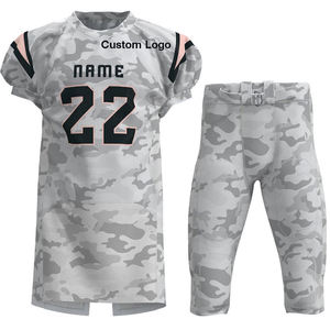 Uniformes de football américain unisexes personnalisés avec impression par sublimation, ensembles respirants et tendance pour les jeunes et les adultes - Product Image 1