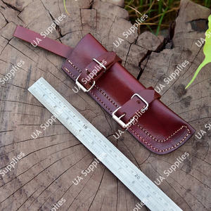 Étui personnalisé pour couteau à crêpes en cuir de vachette premium, pochette horizontale pour couteau pliant à porter à la ceinture, EDC, faible MOQ, prêt pour la vente en gros - Product Image 3