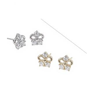 Precio de fábrica 18K oro sólido diamante flor Stud pendientes corte redondo laboratorio cultivado diamante boda pendiente aniversario regalo para ella - Product Image 1