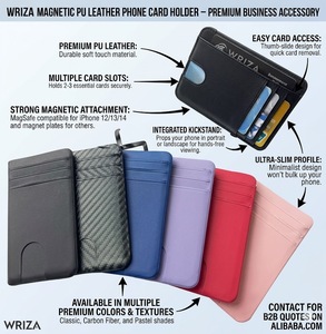 Tarjetero Magnético de Cuero PU Wriza con Soporte, Estuche para Tarjetas de Visita para la Parte Trasera del Teléfono Celular, para Hombres y Mujeres - Product Image 4