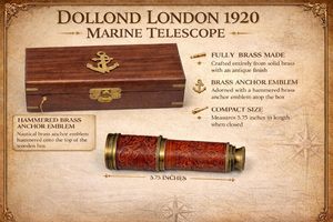 Telescopio marítimo vintage de latón hecho a mano - Telescopio de espionaje pirata antiguo - Telescopio náutico portátil para navegación - Regalo de graduación - Product Image 4