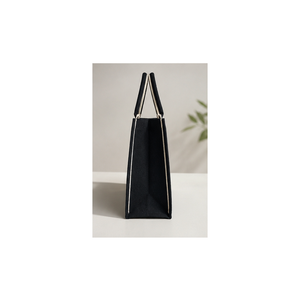 Bolsa de Compras Promocional de Lona de Algodón Laminada Teñida de Negro de 8 Oz, 37x27.5x16 cm, Logotipo Personalizado, Venta al Por Mayor, OEM, ODM, Marca Privada - Product Image 2