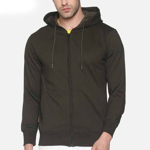 Sweat à capuche zippé pour homme, couleur turquoise, coupe classique, en molleton tricoté 100% coton respirant, couleur unie, décontracté, pour l'automne - Product Image 4